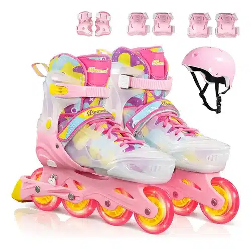 Kit de Patines en Línea ERNAR Rainbow con Luces LED y Protecciones